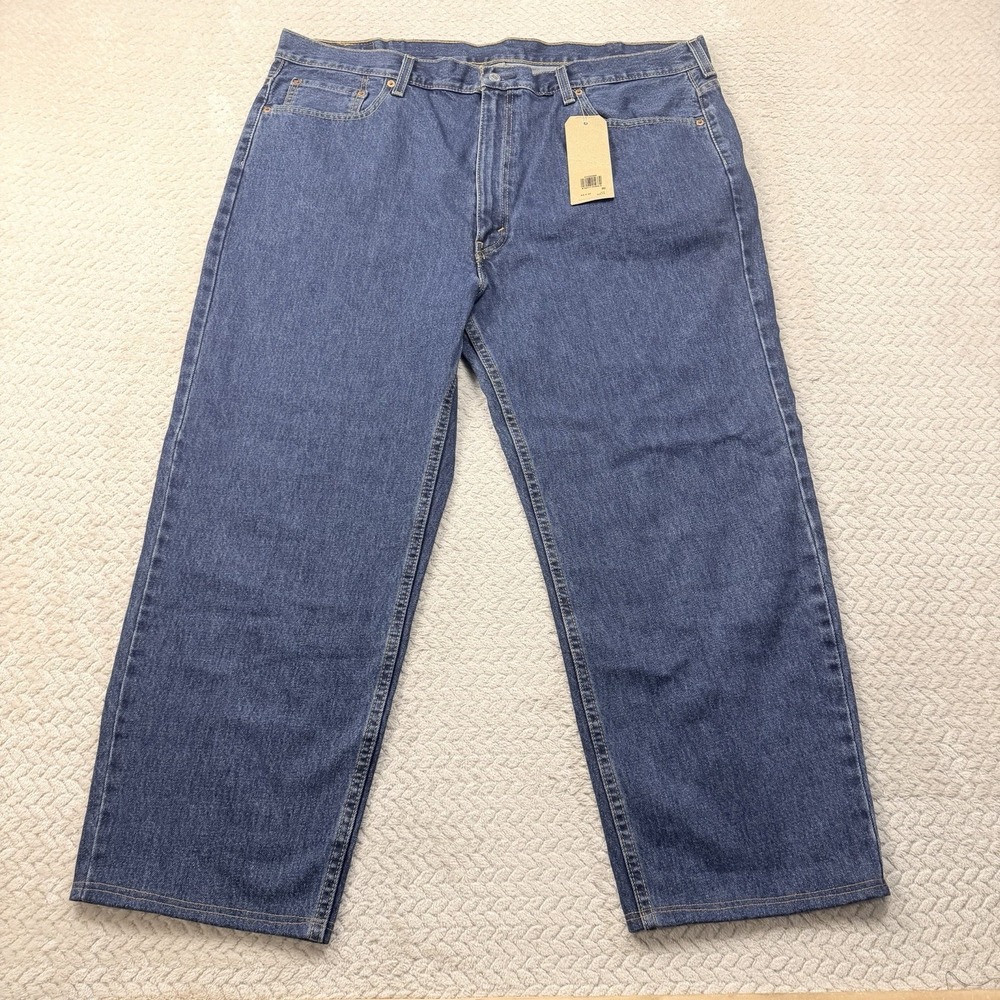 NWT Levi's 550 Men's Blue Denim Jeans Relaxed Fit Straight Leg 44x27 (Hemmed)